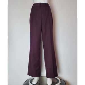Talbots Plum Italian Wool Wide Leg Trousers